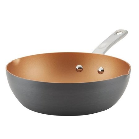 AYESHA CURRY Ayesha Curry 80187 9.75 in. Hard-Anodized Aluminum Nonstick Chef Pan - Charcoal Gray 80187